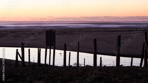 Coucher de soleil sur la plage de Moliets