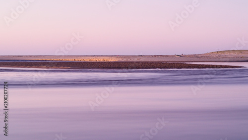 Coucher de soleil sur la plage de Moliets