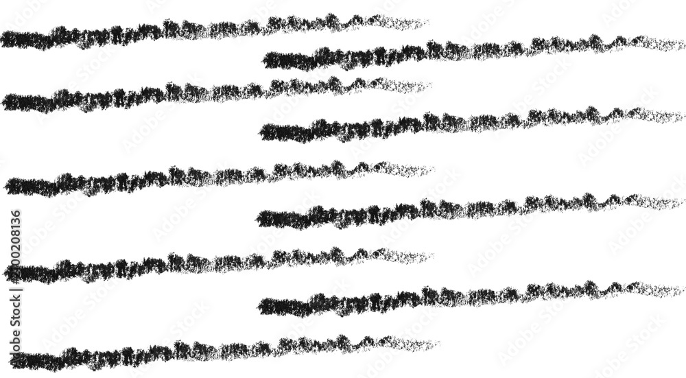 Fototapeta premium Hand Drawn Scribble Horizontal Lines Brushes Set