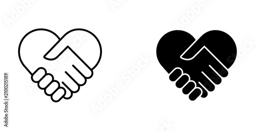 Relationship Agreement or Mutual Commitment Editable Line And Solid Icon