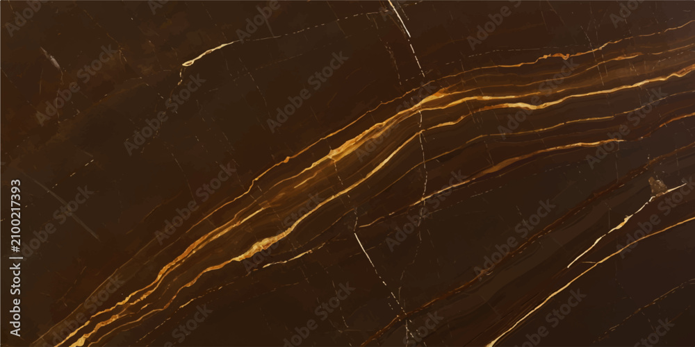 Εκτύπωση καμβά Luxury dark brown marble texture background with prominent golden veins for eleg