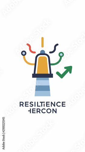 Resilience concept with a lighthouse.