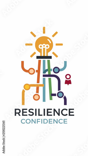 Resilience and confidence concept with lightbulb.
