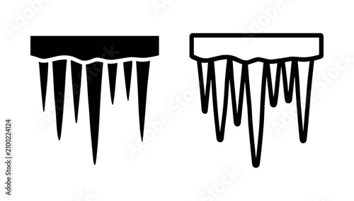 Vászonkép Icicles Hanging from Roof Edge Winter Weather Icon