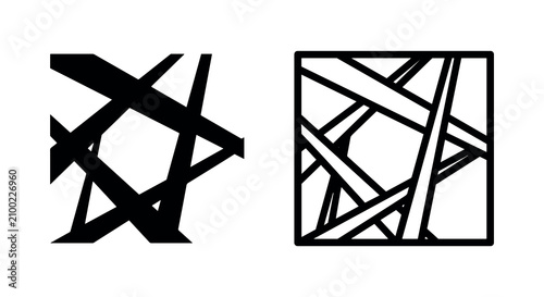 Abstract geometric criss-cross line pattern icons
