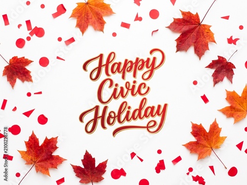 Civic Holiday, Happy Civic Holiday, Maple Leaves, Fall Background