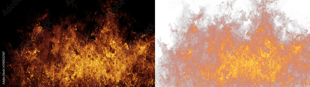 Foto Dynamic Flame Fire Effect in Vibrant Orange and Yellow