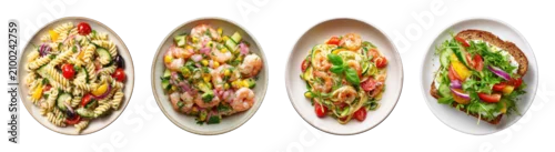 Panel kuchenny z motywem PNG Colorful fresh pasta salad variety on transparent background