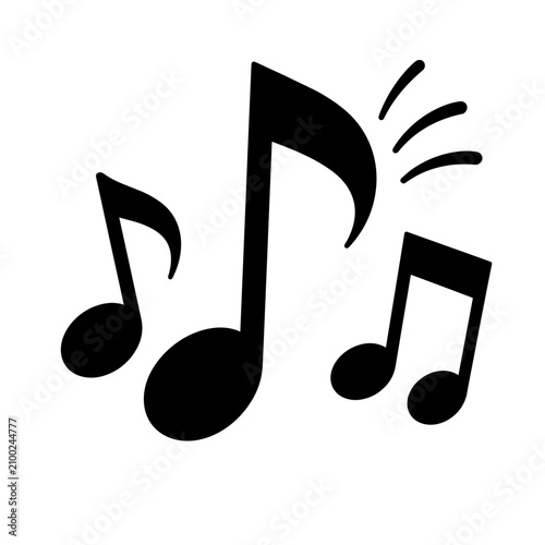 Vector graphic of black eighth note music symbols on white