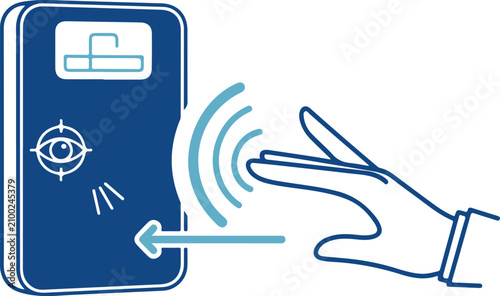 Blue and Light Blue Biometric Access Control Icon