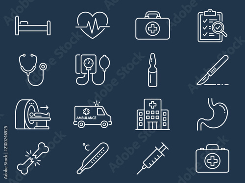 Medical Healthcare Symbols Icons Set 1.