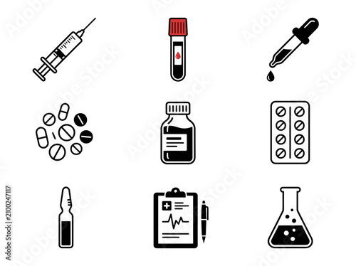 Medical supplies and equipment icons 2.