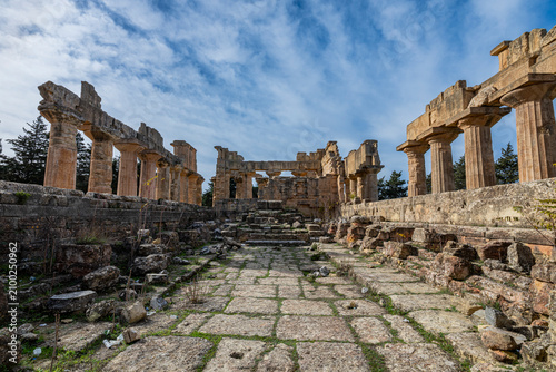 Exploring the temple of Zeus at Cyrene, a UNESCO World Heritage site in ancient ruins, located in Eastern Libya