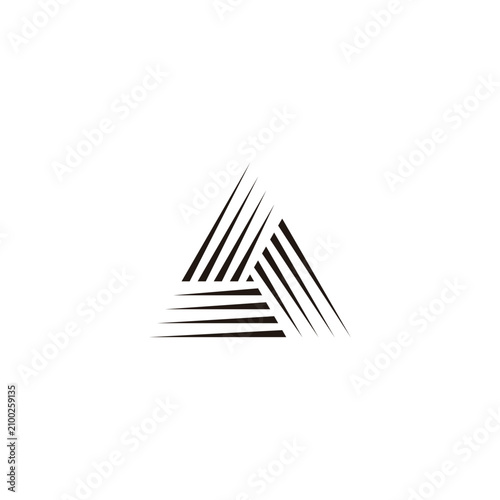 Triangle, lines, spiral geometric symbol simple logo vector