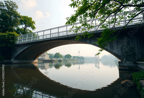 Concrete arch bridge spanni...