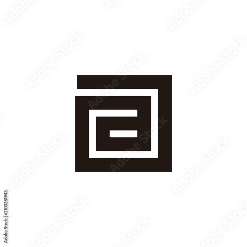Letter a spiral, double, square geometric symbol simple logo vector