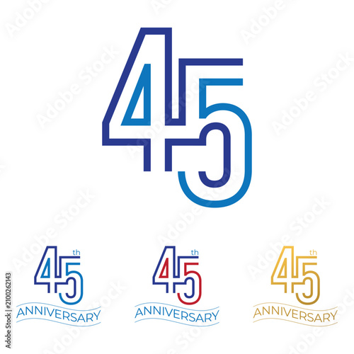 Modern Monoline Anniversary Numbers Vector Collection, Outline Number Set for Celebration, Birthday, Wedding and Corporate Milestones