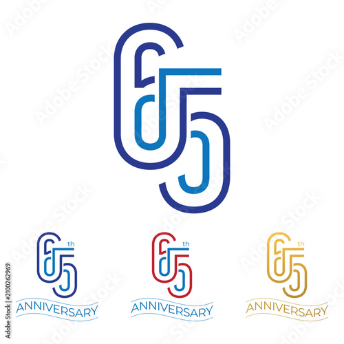 Modern Monoline Anniversary Numbers Vector Collection, Outline Number Set for Celebration, Birthday, Wedding and Corporate Milestones