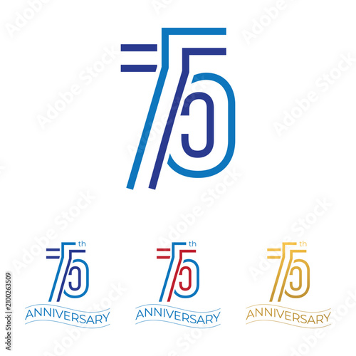 Modern Monoline Anniversary Numbers Vector Collection, Outline Number Set for Celebration, Birthday, Wedding and Corporate Milestones