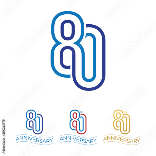 Modern Monoline Anniversary Numbers Vector Collection, Outline Number Set for Celebration, Birthday, Wedding and Corporate Milestones
