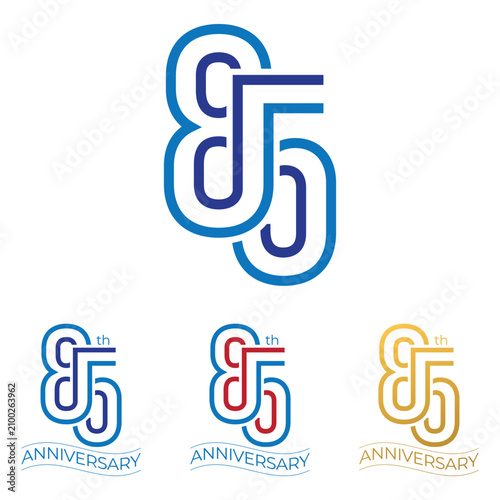 Modern Monoline Anniversary Numbers Vector Collection, Outline Number Set for Celebration, Birthday, Wedding and Corporate Milestones