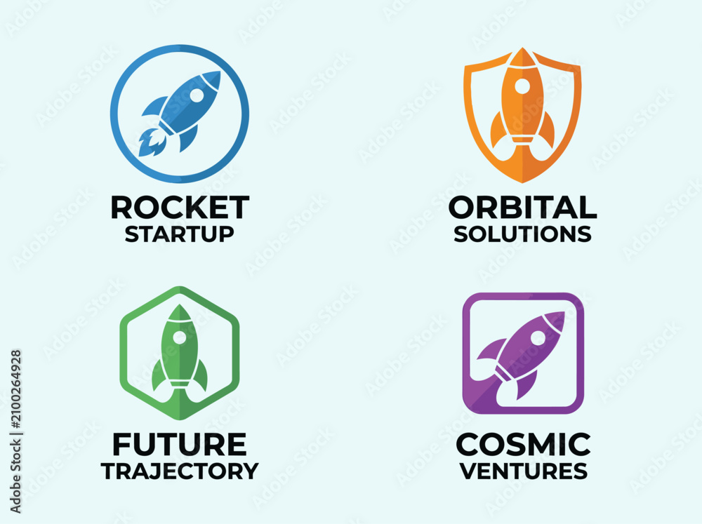 Fototapeta premium Rocket Startup Business Logos Collection.
