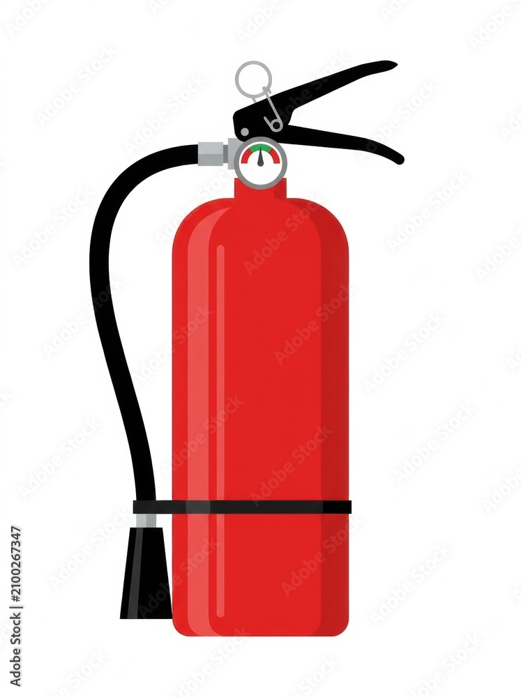 Obraz premium Fire safety sign shows a fire extinguisher and sprinkler equipment, emphasizing the importance of safety compliance in industrial locations.