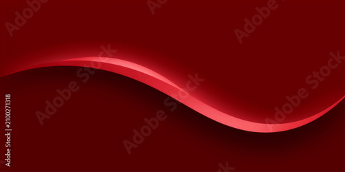 Canvas Print Elegant Red Abstract Wave Background with Flowing Silk Satin Texture and Soft Cu