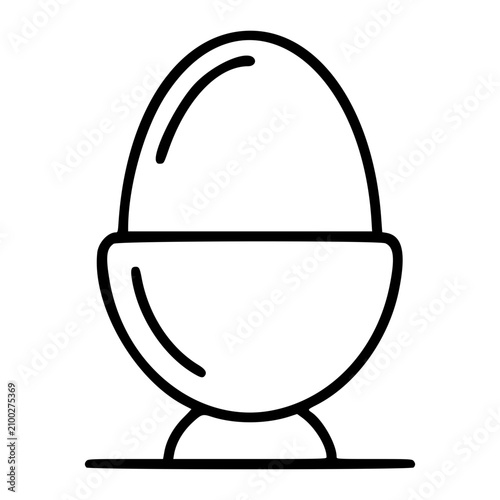 Obraz na plátně Vivid hand drawn minimalist vector illustration icon of a boiled egg in an egg c