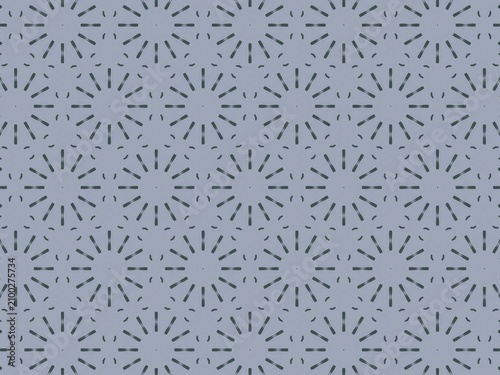 Soft geometric pattern with sunburst shapes. Blue-gray tones create calm, modern aesthetic. Repeating design offers seamless tiling options. Ideal for backgrounds, wallpaper, or minimalist branding