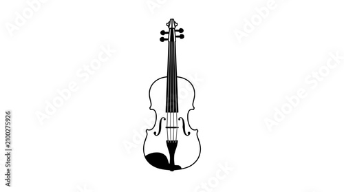 Quadro su tela Elegant Violin Silhouette - Classic String Instrument Icon