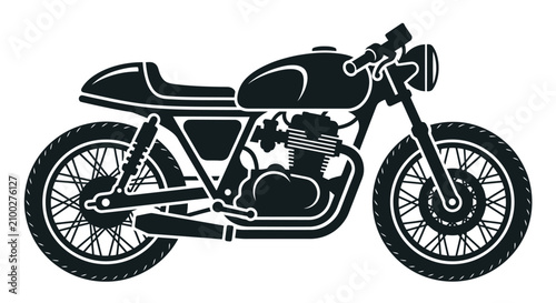 Foto Classic Cafe Racer Motorcycle Silhouette - Vintage Style Bike Icon