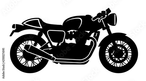 Bild auf Leinwand Classic Cafe Racer Motorcycle Silhouette - Vintage Style Bike Icon