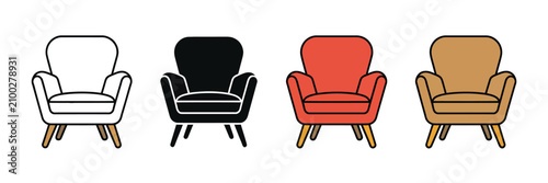 Bild auf Leinwand Armchair furniture home interior design icon, modern upholstered chair and livin