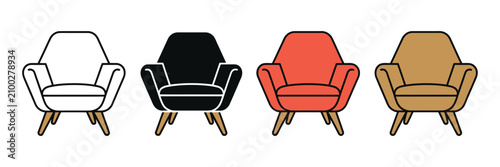 Obraz na płótnie Armchair furniture home interior design icon, modern upholstered chair and livin