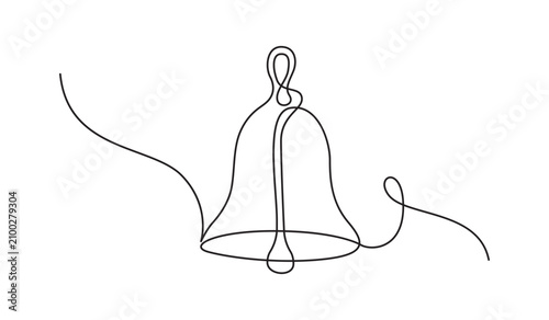 Canvastavla Handbell illustration with a simple line drawing design School Ringing Bell Min