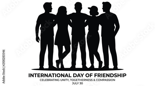 Φωτογραφία Group of people silhouette against a white background celebrating friendship and
