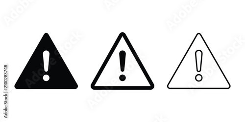 Bild auf Leinwand Hazard sign icon silhouette vector, bold outline and line art design