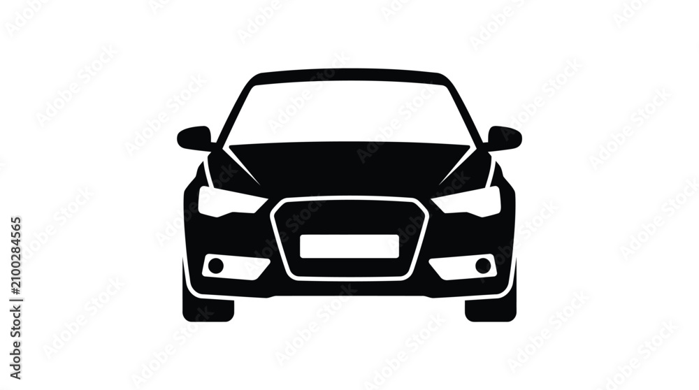 Obraz premium Car front view vector illustration isolated on white background for automotive design and web projects