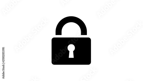 Black Padlock with Keyhole Icon Symbol.