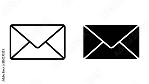 Canvastavla Email Icon Duo: A clear and contrasting representation of the email icon, shown in both outline and solid black form, symbolizing communication and messaging in a digital age