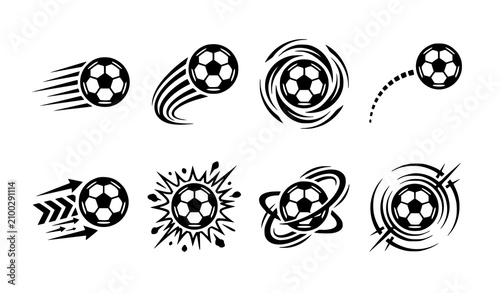 Принти на полотні Dynamic soccer ball graphics vector illustrations for sports design