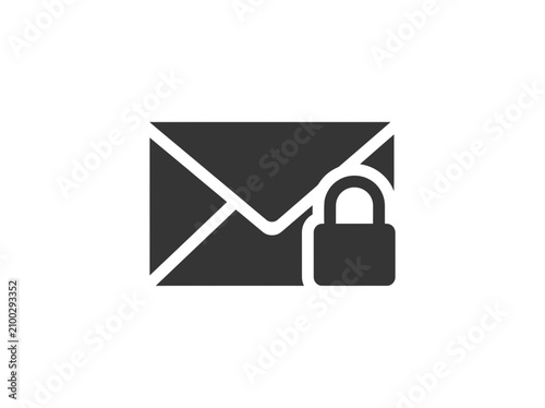 Secure email communication icon representing confidentiality and data protection in digital messaging
