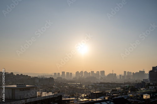 seattle skyline at sunset