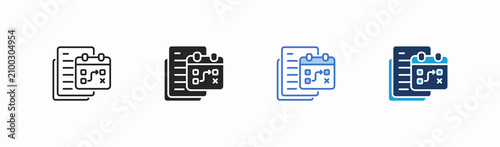 Set of strategic planning icon collection in multiple style. Icon suitable for web and mobile application