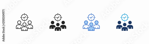 Set of team alignment icon collection in multiple style. Icon suitable for web and mobile application