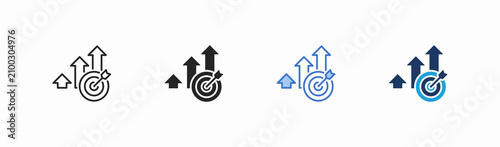 Set of strategic goals icon collection in multiple style. Icon suitable for web and mobile application