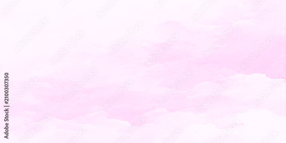 Fototapeta premium Soft pink watercolor background with white clouds vector illustration for design