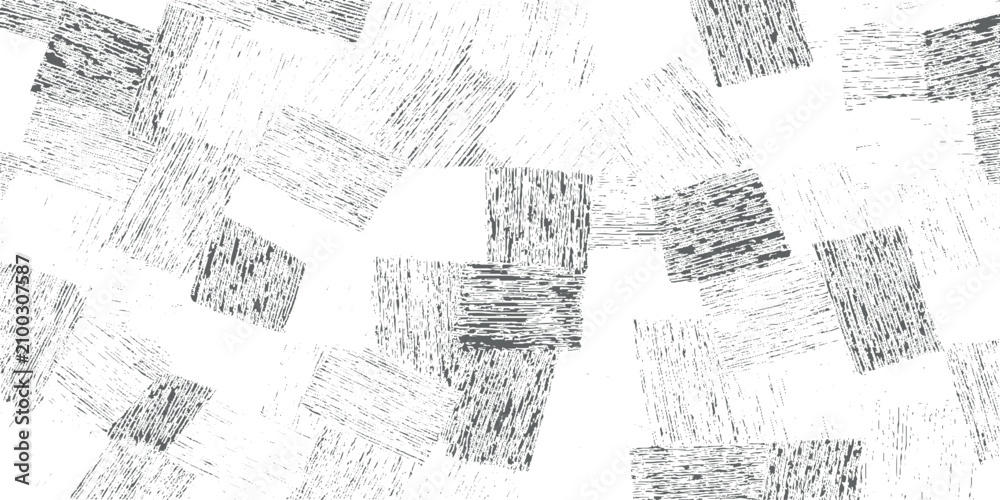 Fototapeta premium Grunge textured background with scratched rectangles and abstract shapes in black and white for design and decoration