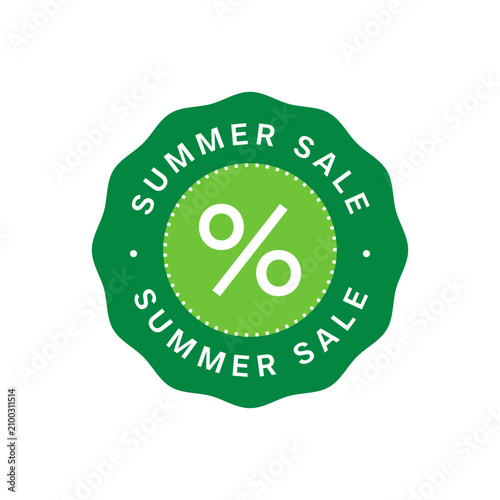 Summer sale round vector sticker